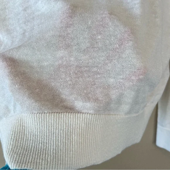 banana republic linen blend long sleeve johnny collar shirt iced vanilla - Picture 5 of 10